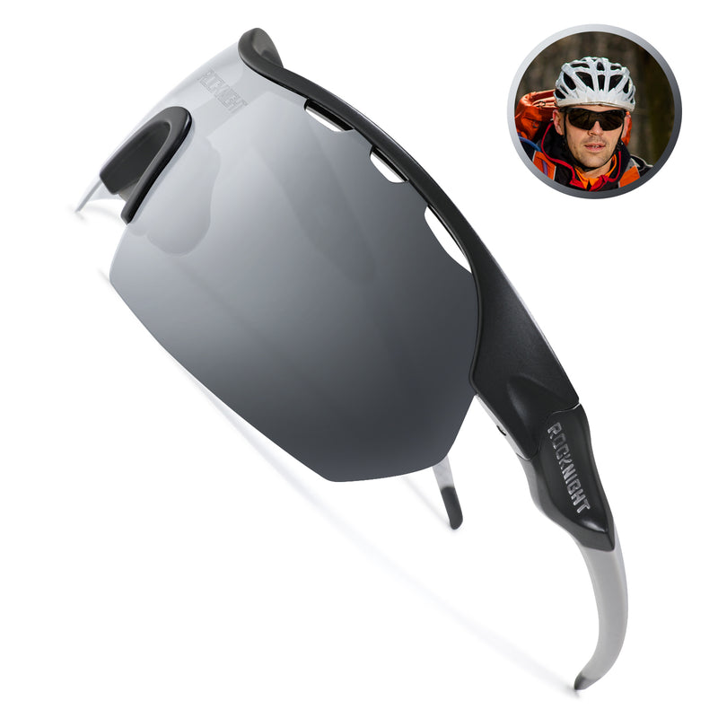 ROCKNIGHT HD Polarized Sports Sunglasses Baseball Outdoor Ultralight TR90 Frame Big Lens