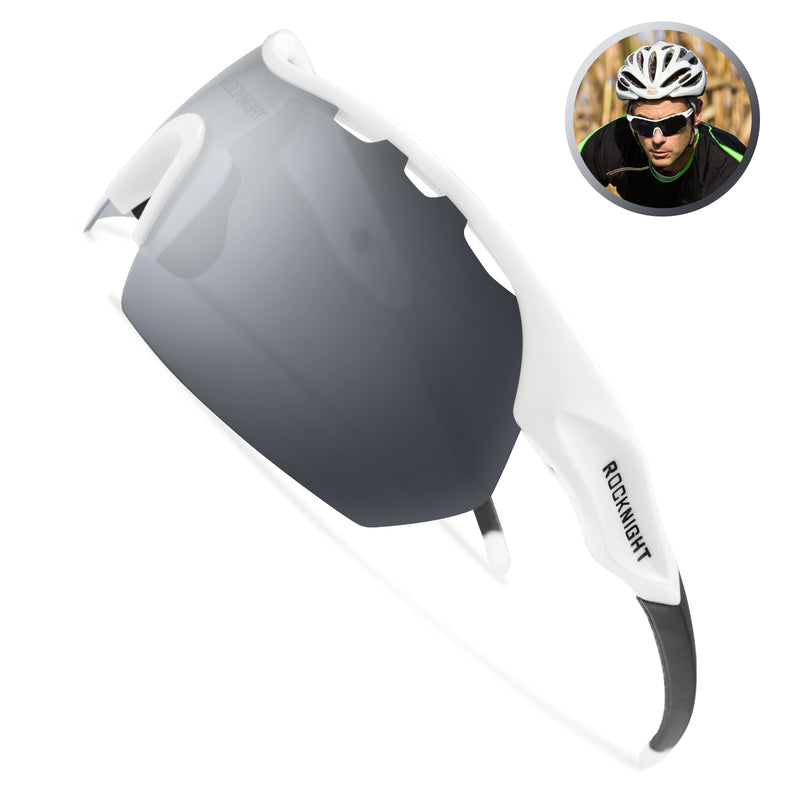 ROCKNIGHT HD Polarized Sports Sunglasses Baseball Outdoor Ultralight TR90 Frame Big Lens